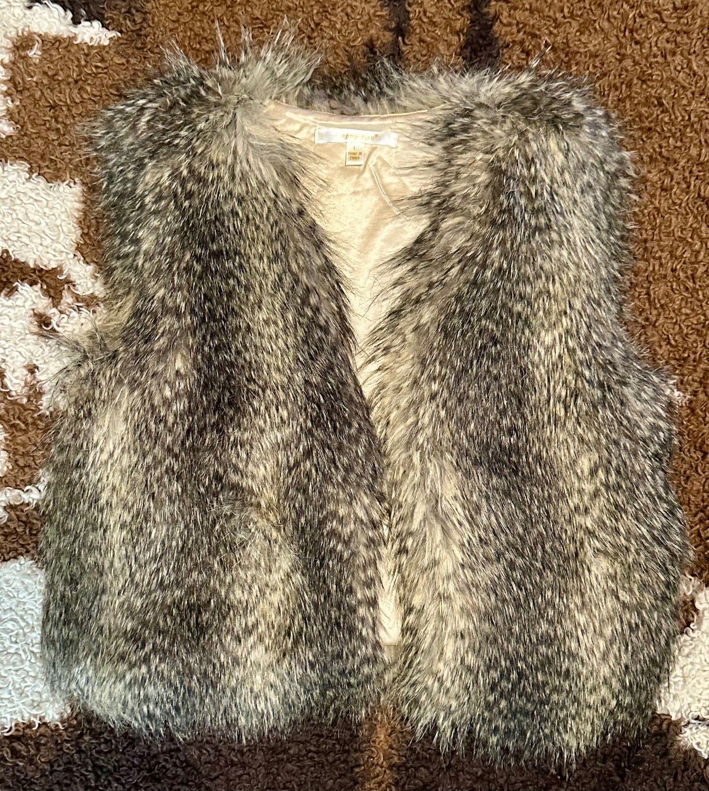 Faux Fur Vest, Size Large