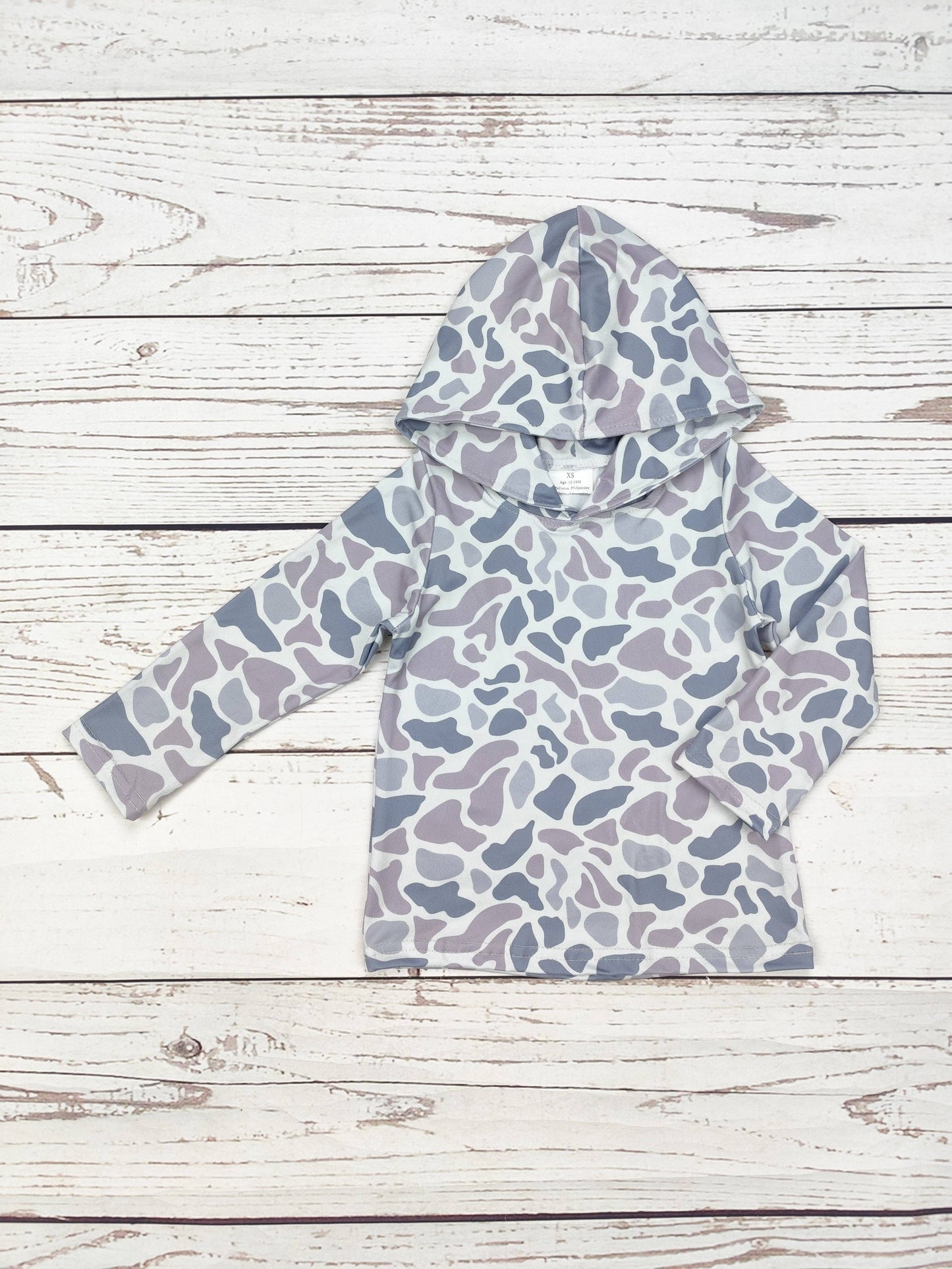 Camouflage Printed Kids Hoodie: 2T and 3T