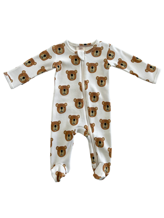 Baby Bear / Organic Zip Footie (Baby - Kids): 0-3M