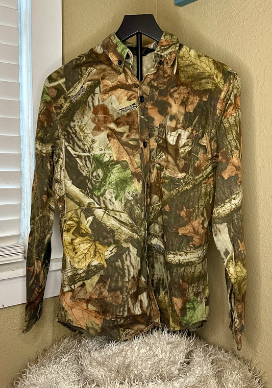 Camo Button Up, Size Youth XL