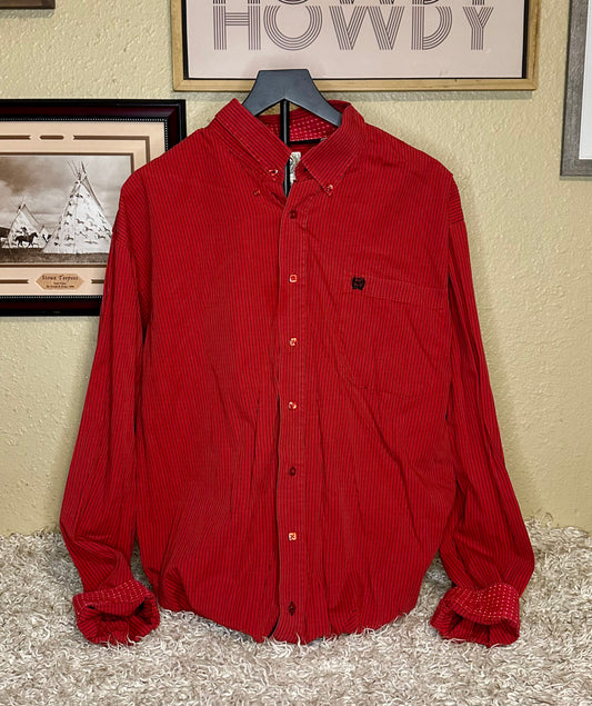 Cinch Long Sleeve Button Up, Size XL
