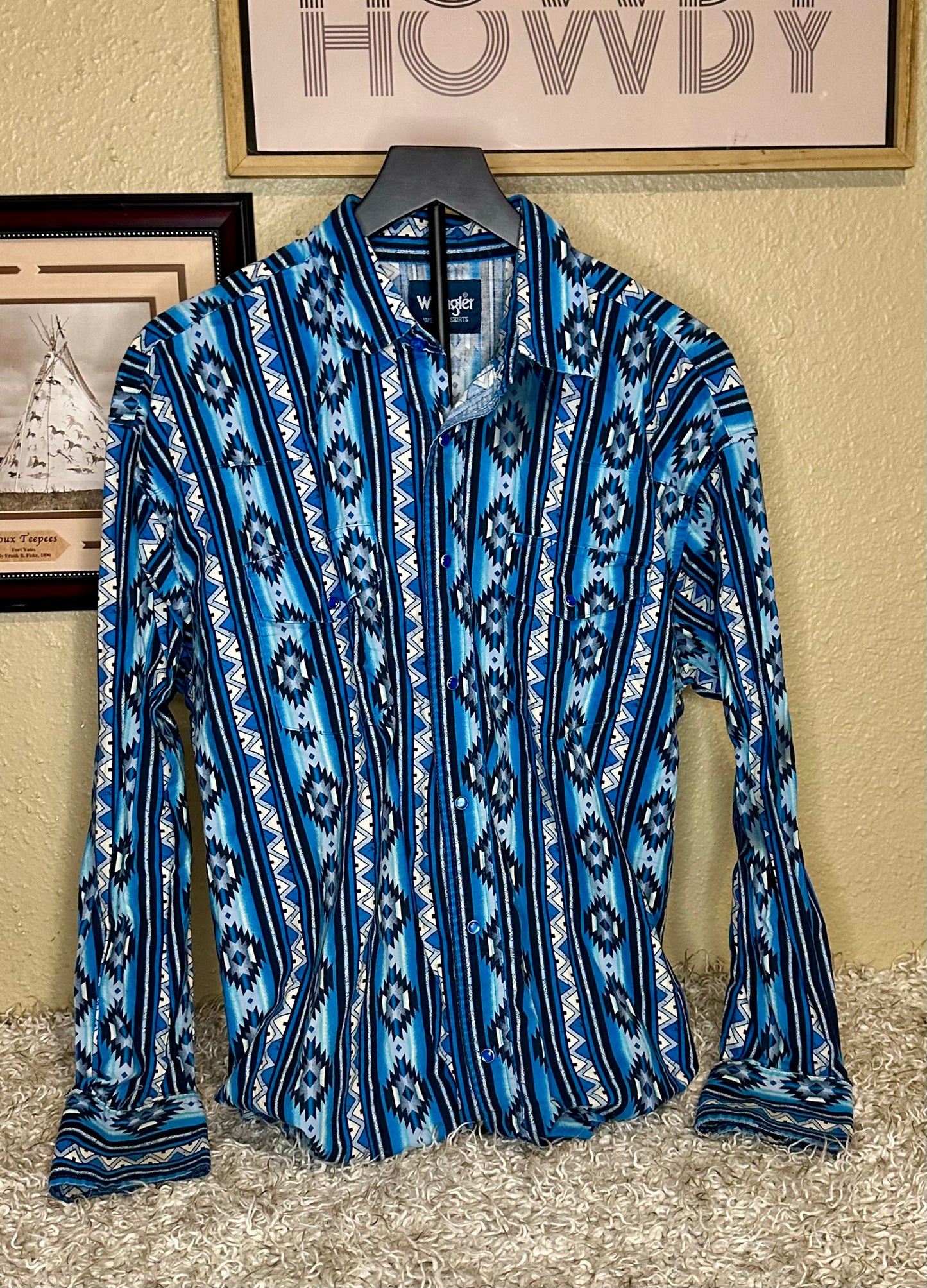 Wrangler Long Sleeve Pearl Snap, Size XL