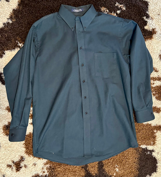 Men's Dark Green Button Up, Size Large