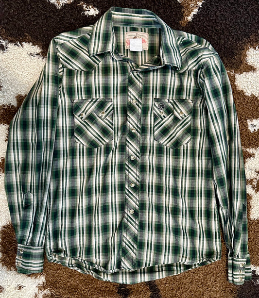 Women's Wrangler Plaid Button Up, Size Small