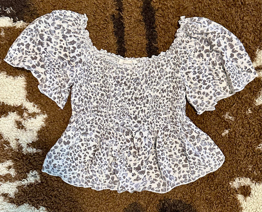 Cheetah Print Top, Size Large
