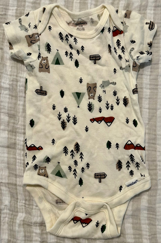 Gerber Camping Onesie, Size 0-3 Months