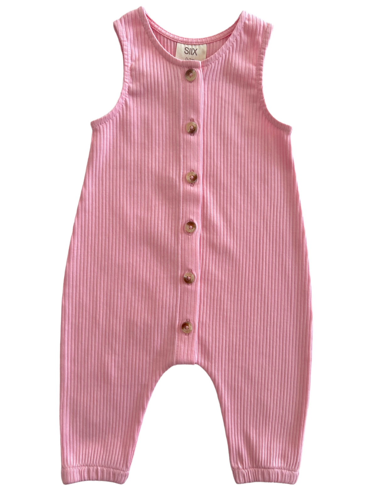 Pink / Organic Ribbed Bay Jumpsuit (Baby - Kids): 12-18M