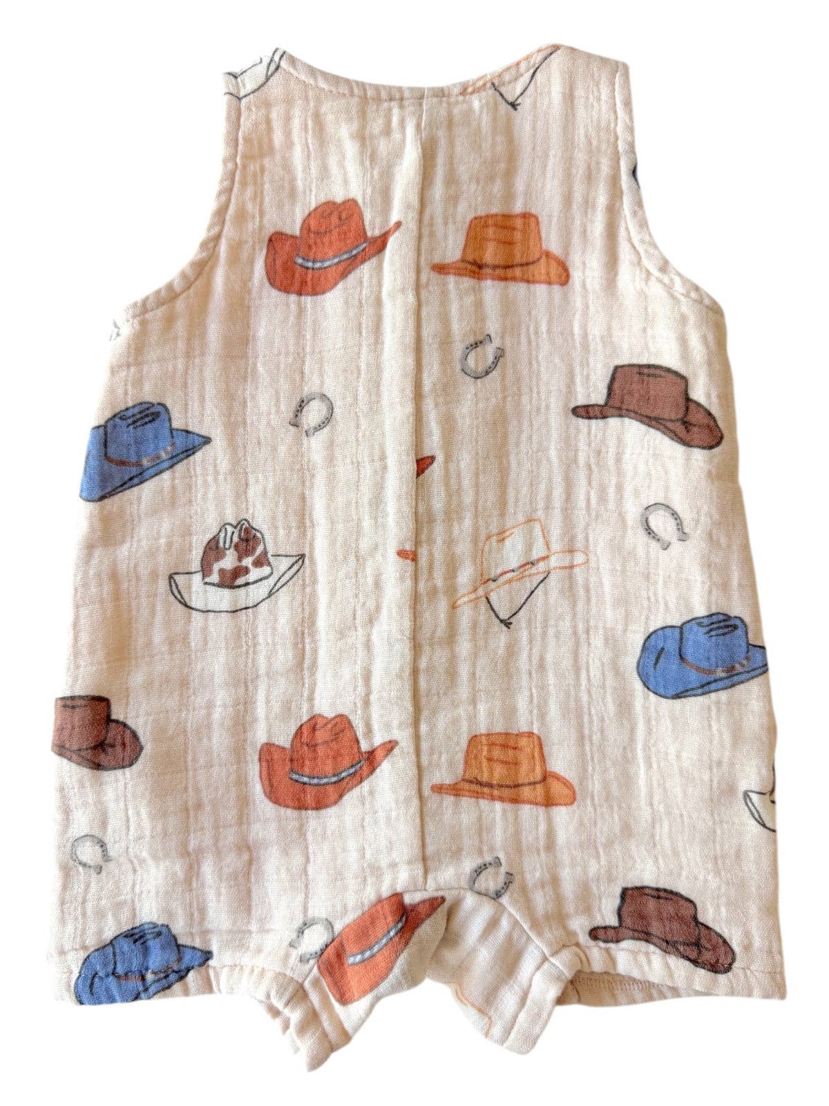 Western / Muslin Shortie Romper: 18-24M